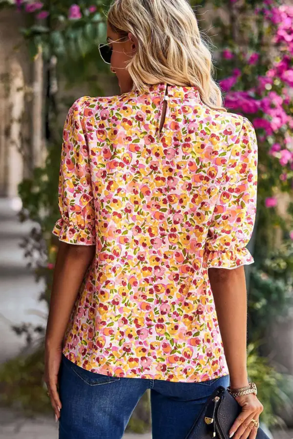Floral Ruffled Frilled Blouse