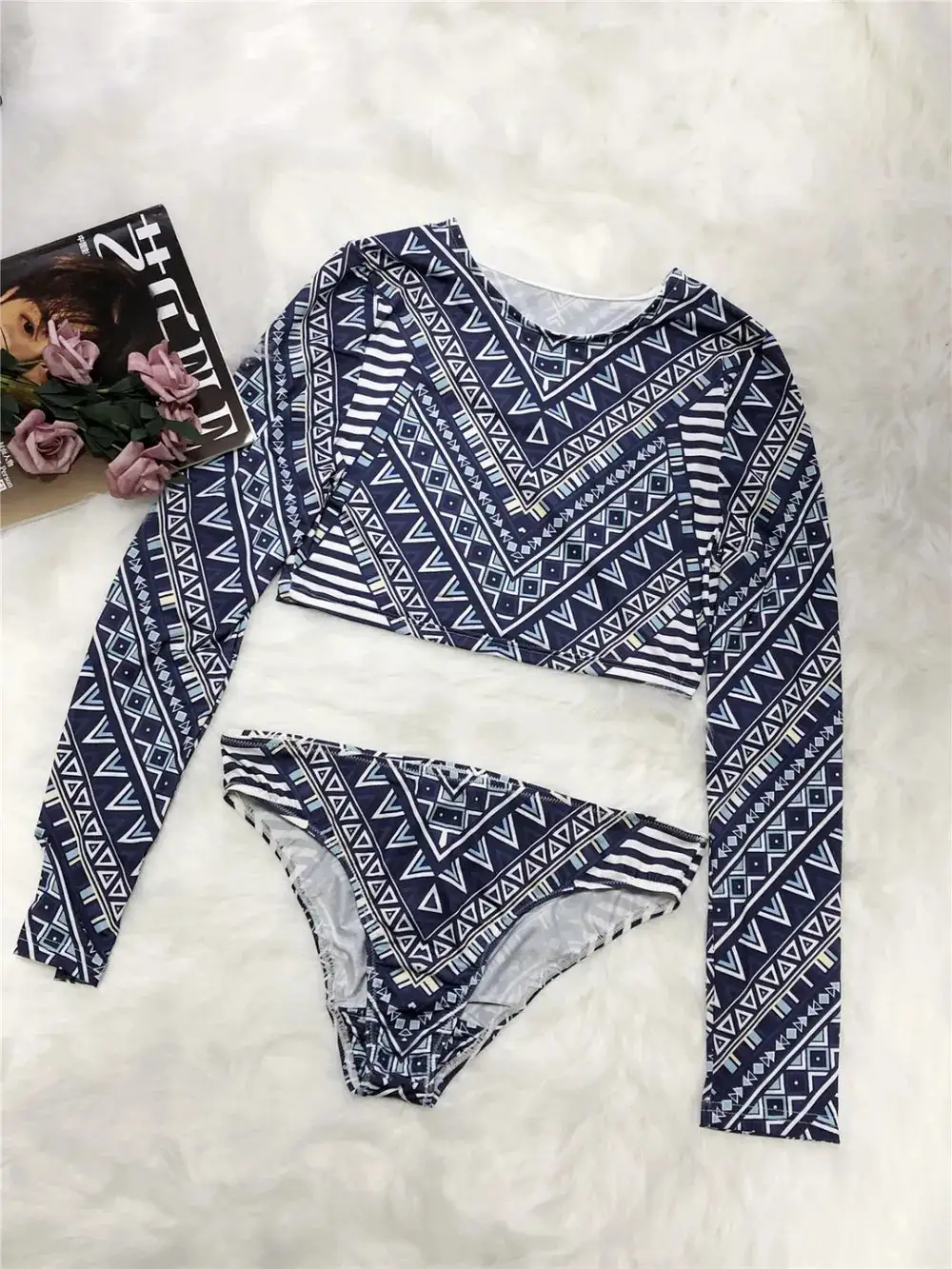 Printed Two Piece Swim Set