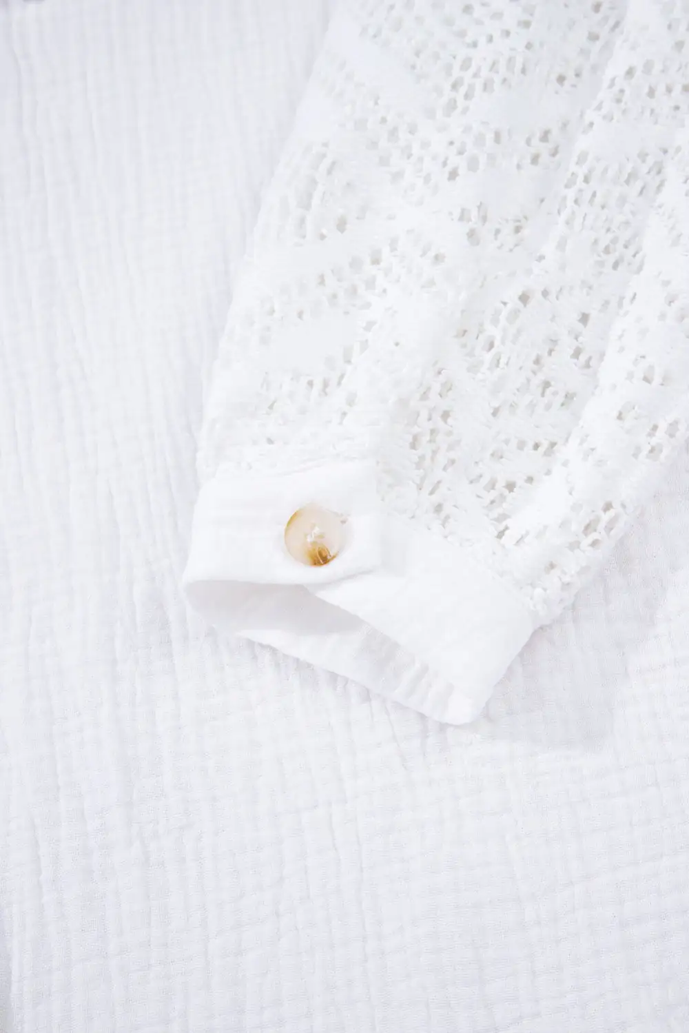 Lace Trim Patchwork Long Sleeve Shirt Blouse