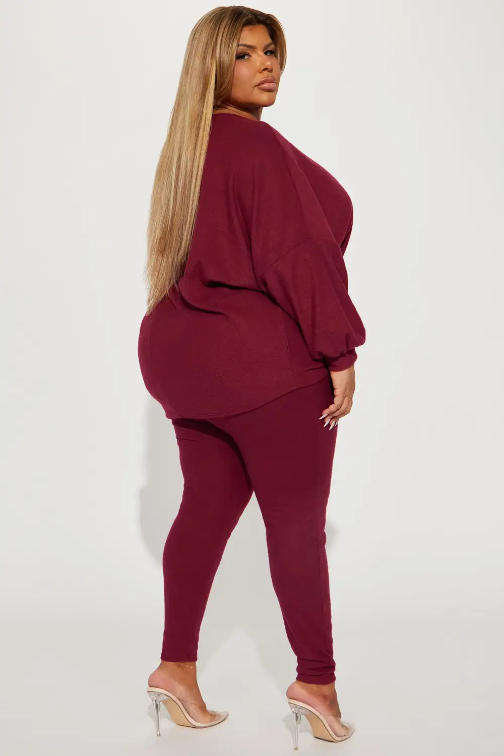 Comfy Mood Legging Set - Burgundy