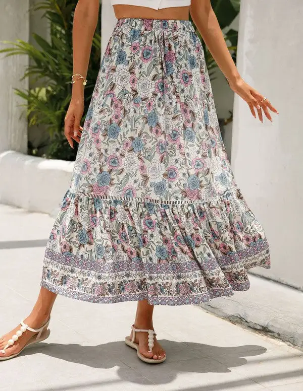 Floral Midi Casual So Skirt