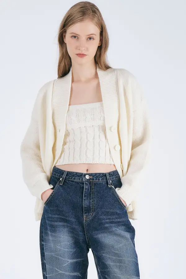 Hallie Knitted Top & Cardi Set