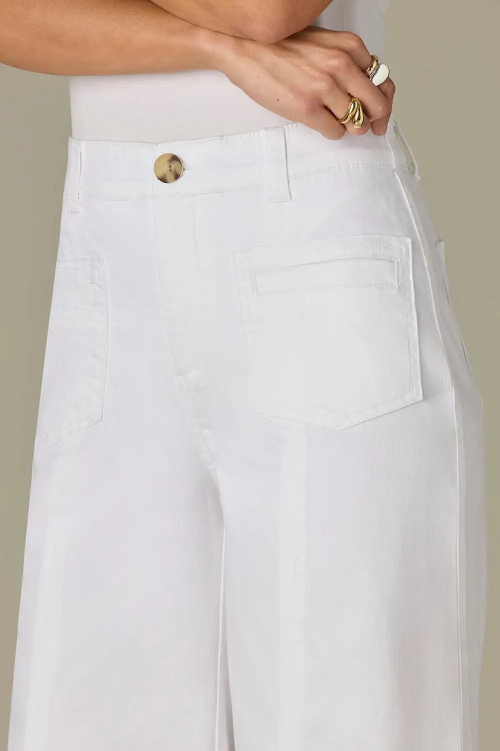  V-yoke Spade Pocket Petite Wide Leg Pants