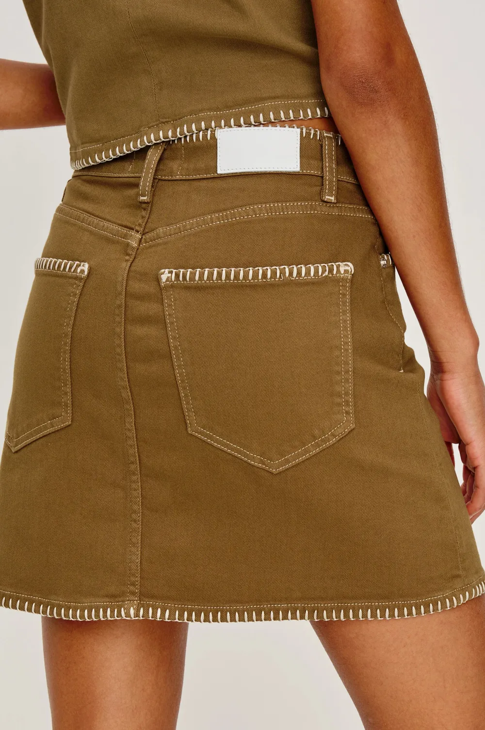 High-Waisted Figure-Hugging Mini A-Line Skirt