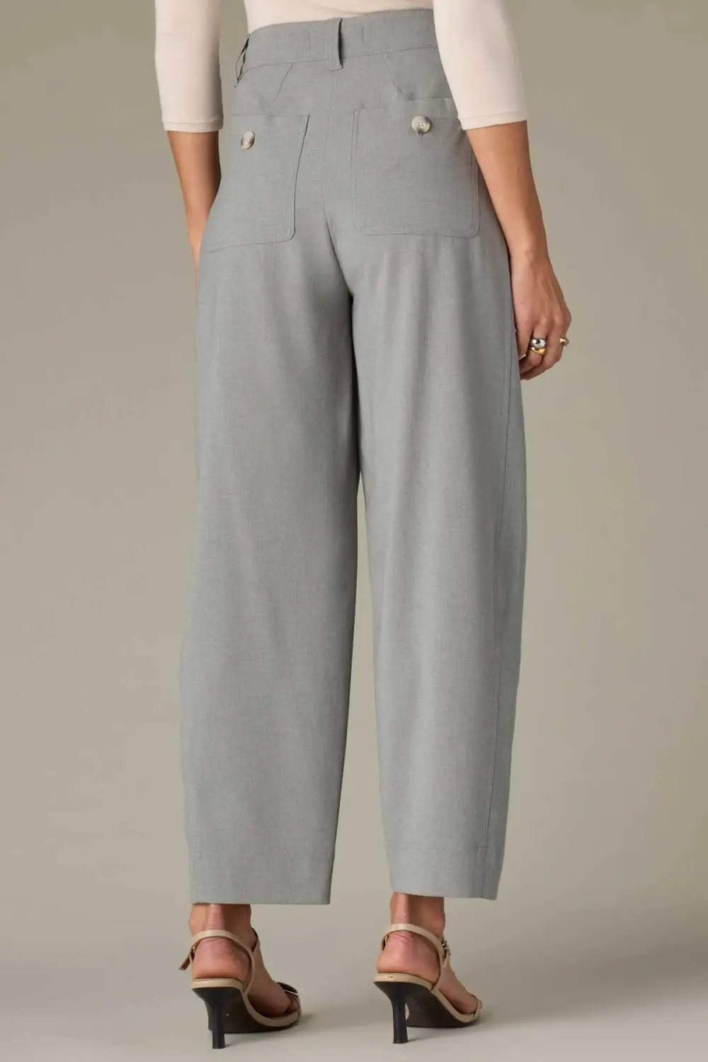 Petite Pleated Barrel Leg Trousers