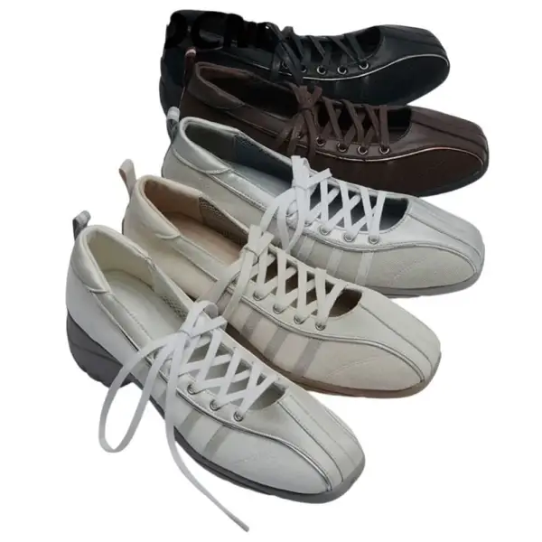Model Lace Up Ballet Heeled Sneakers