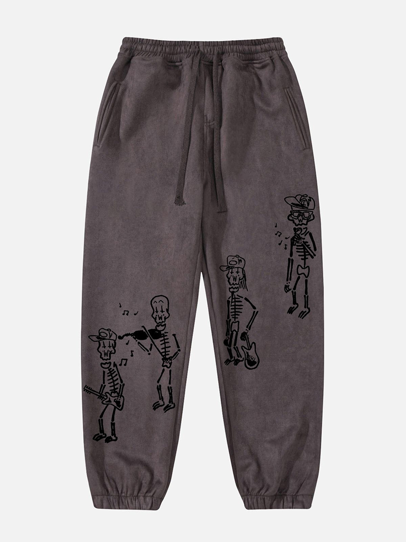 Funny Little People Print Sweatpants