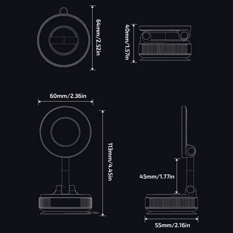 Vacuum Magnetic Car Phone Mount