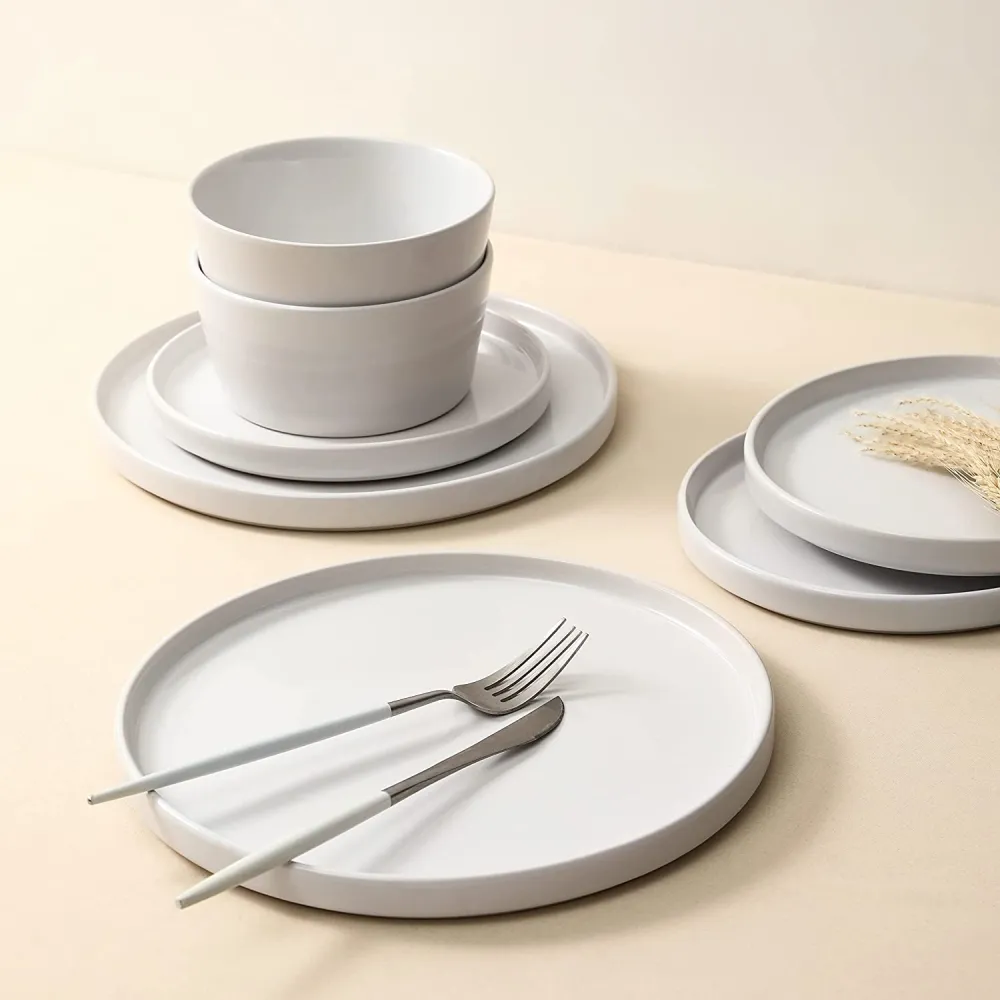 Stone Lain Coupe Dinnerware Set, Service For 8, Black Matte