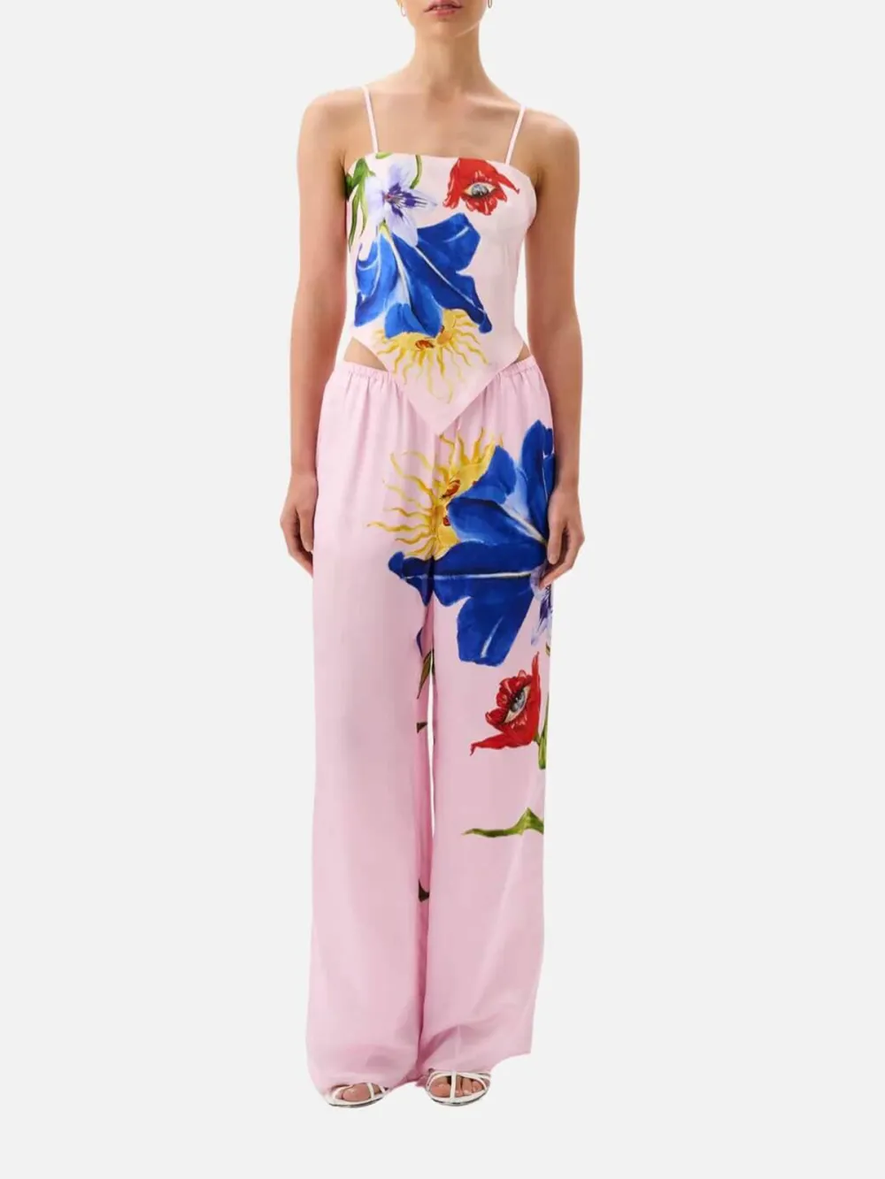 Printed Mid-Rise Pants with Pockets