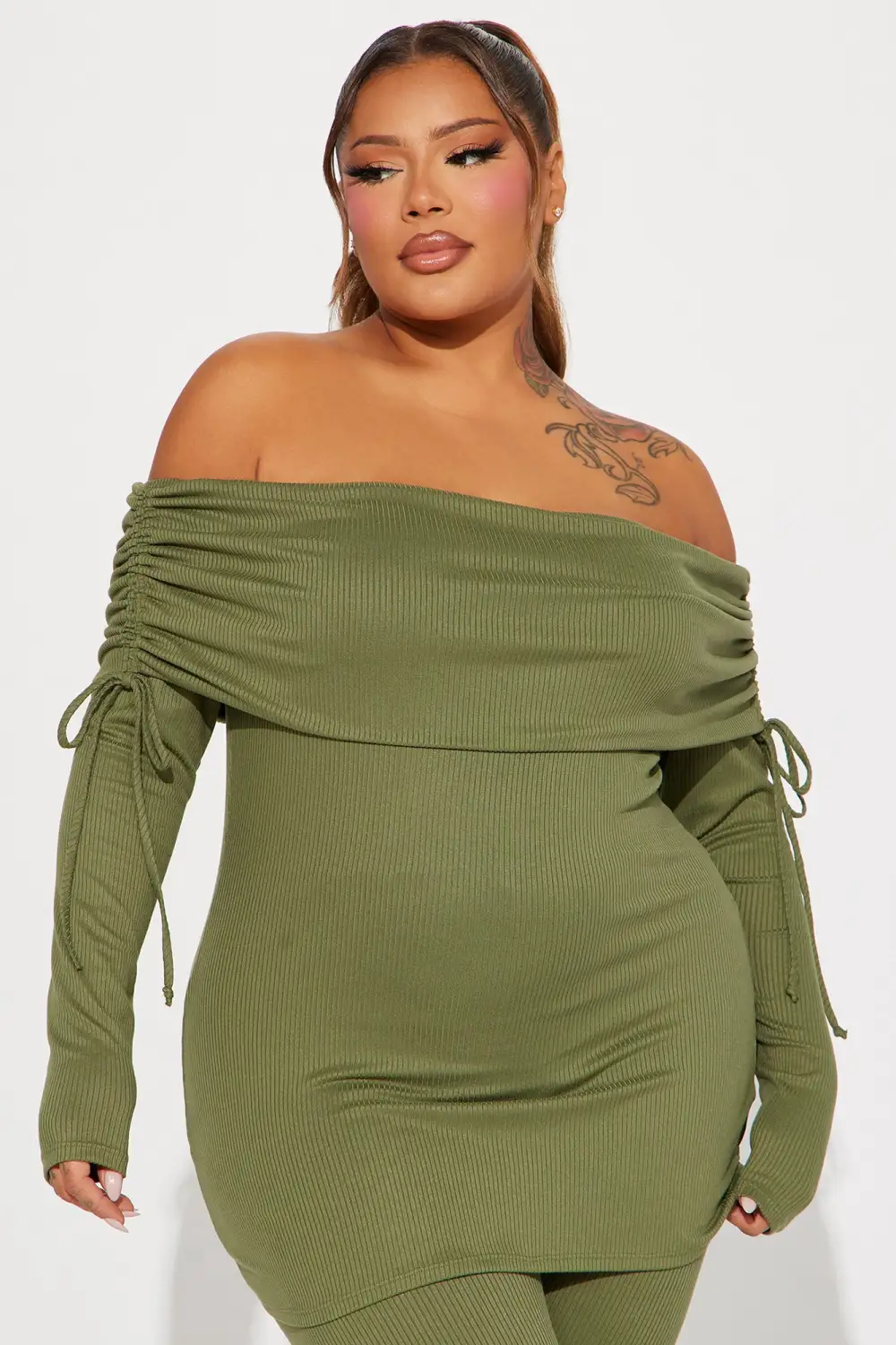 Pretty Girl Legging Set - Olive
