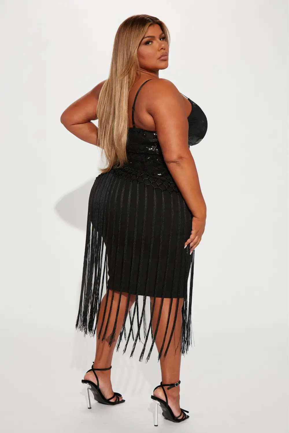 Deep In My Soul Sequin Midi Dress - Black