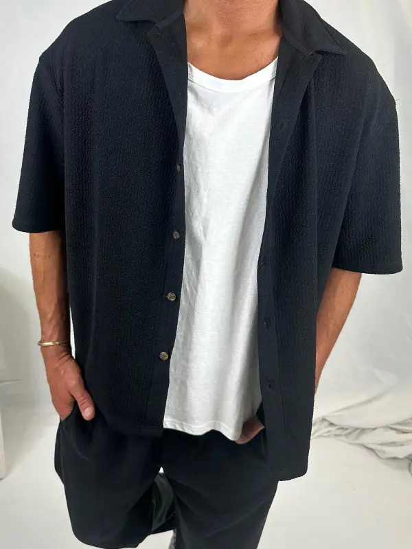 Casual Soft And Comfortable Daily Black Shirt