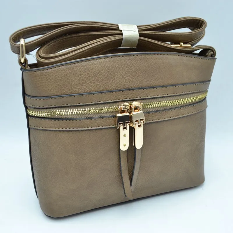 Zipper Detail Crossbody Bag