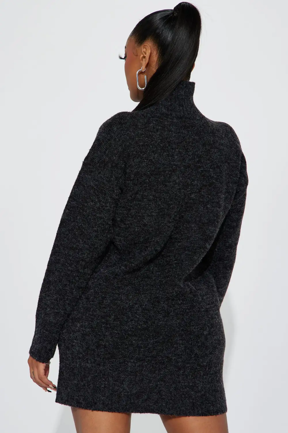 Manhattan Sweater Mini Dress - Charcoal