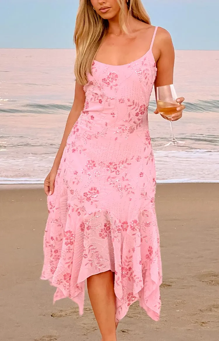 Flowy World Sequin Midi Dress