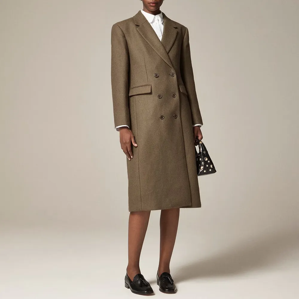 Wool-Blend Melton Double-Breasted Topcoats