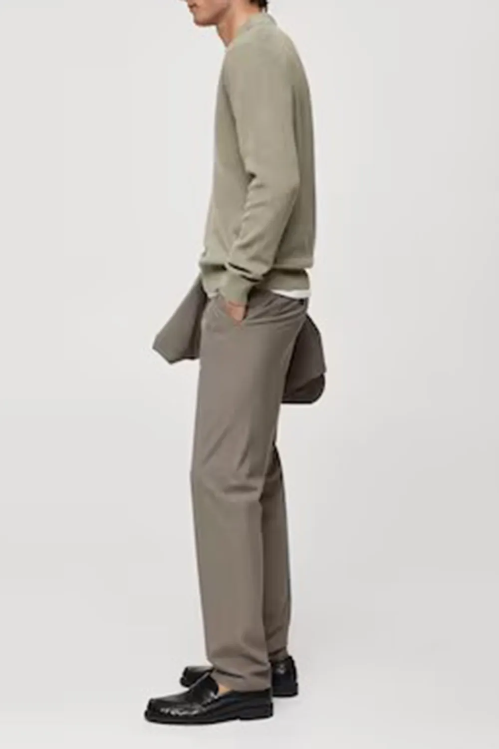 Ribbed Knit Polo Shirt