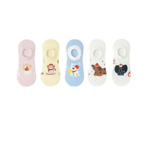 Whimsical Animal Cotton Footie Socks