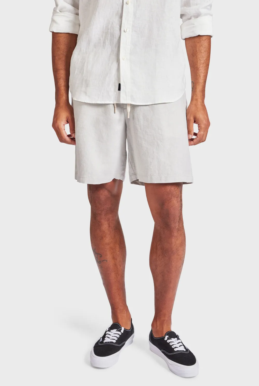Jeff Linen Short-Ice grey