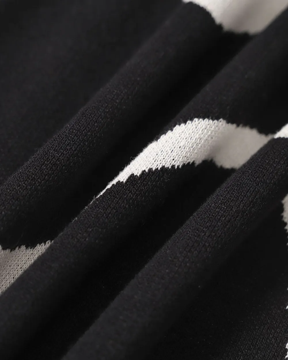 Slim Fit Black And White Dress
