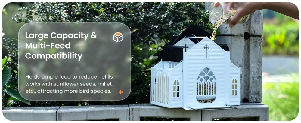 Church-Shaped Solar Bird Feeder