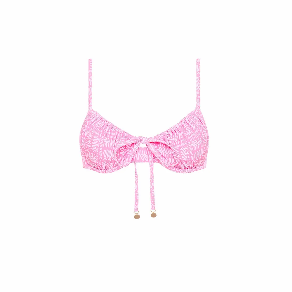 Ruched Underwire Bra Bikini Top