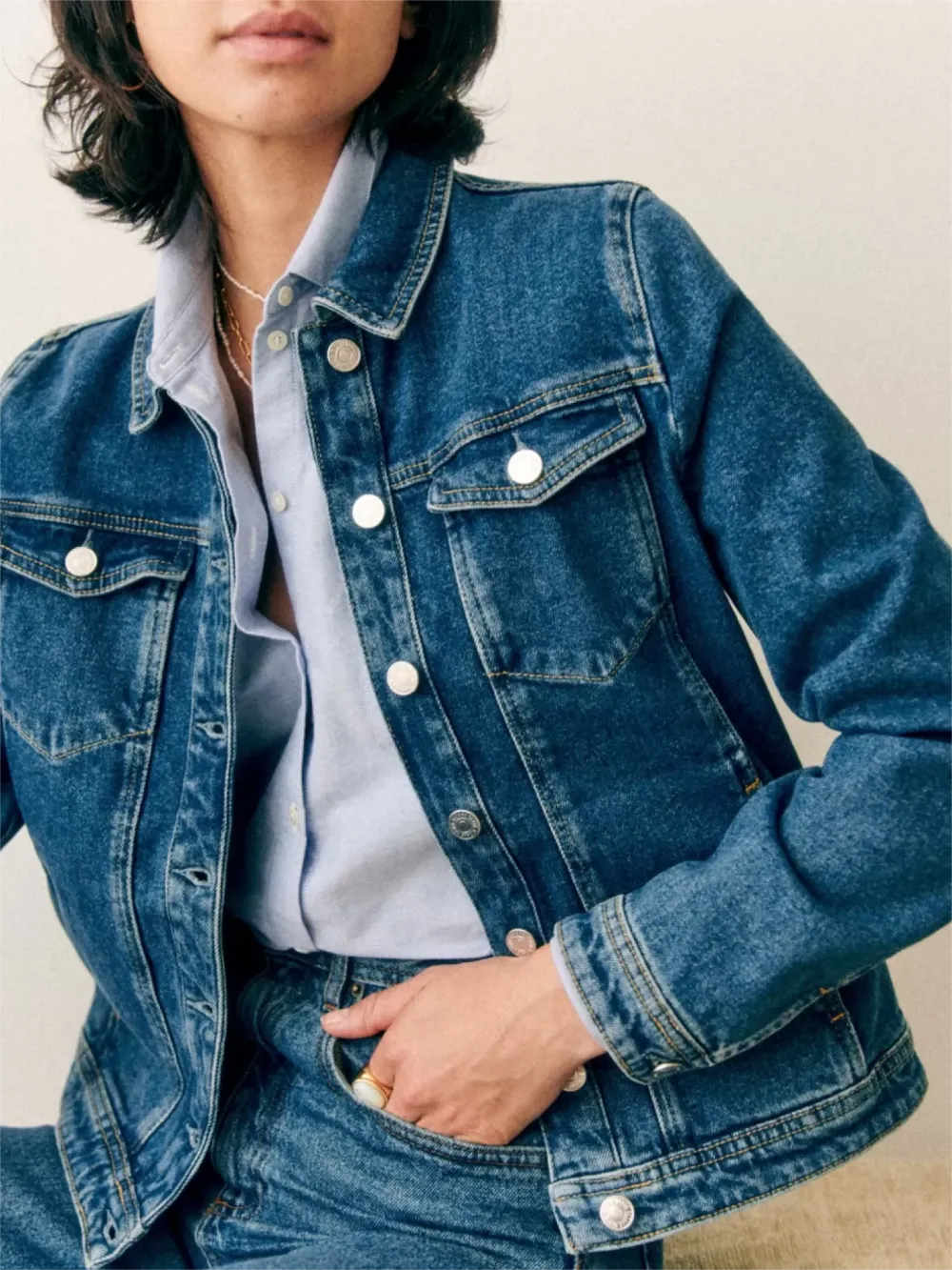 Buttoned Front Closure Jacket