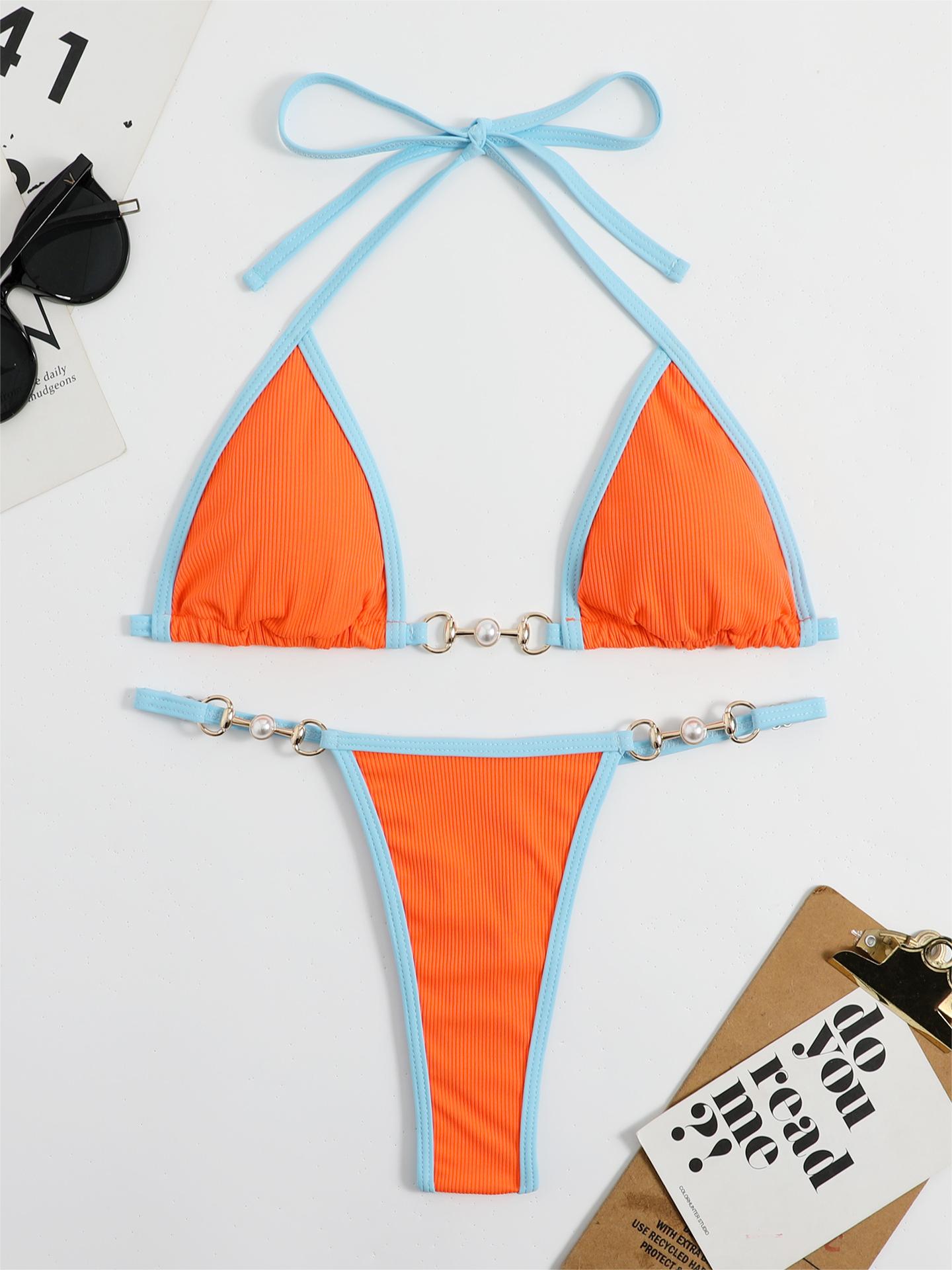 Women's Sexy Metallic Bikini Swimsuit Set