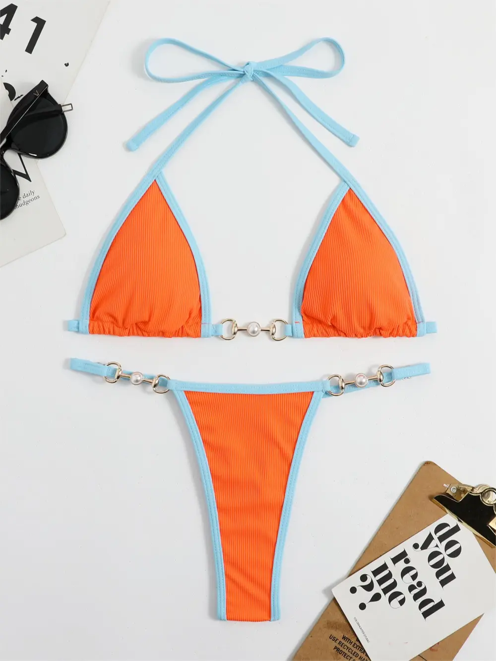 Women's Sexy Metallic Bikini Swimsuit Set