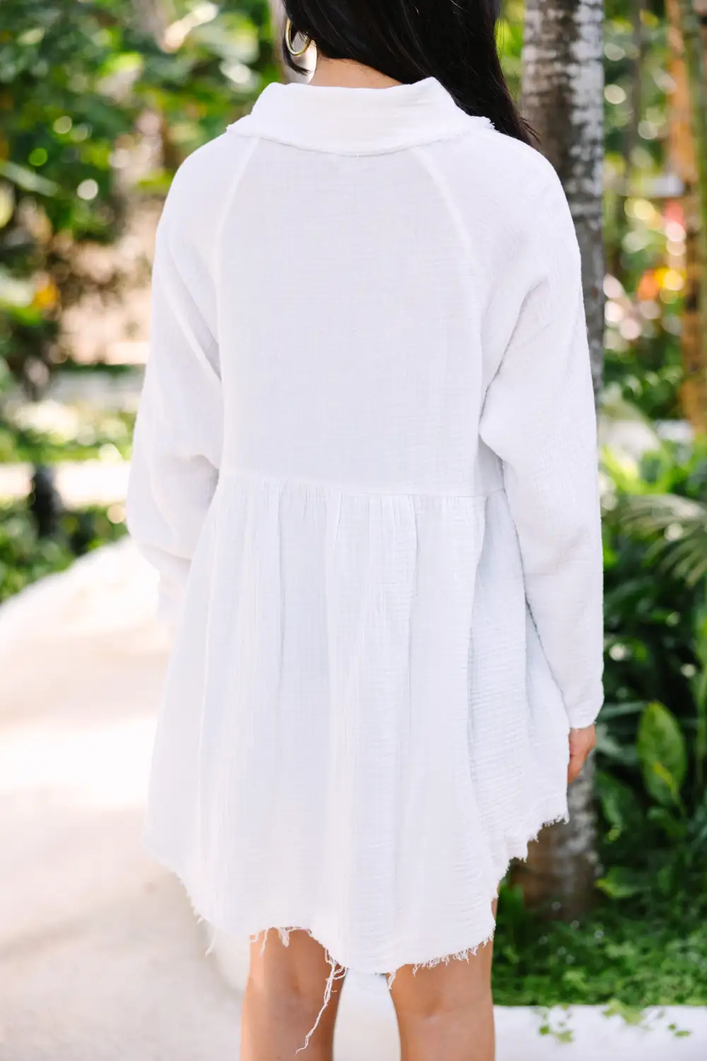 See Where We Go Ivory White Gauze Tunic