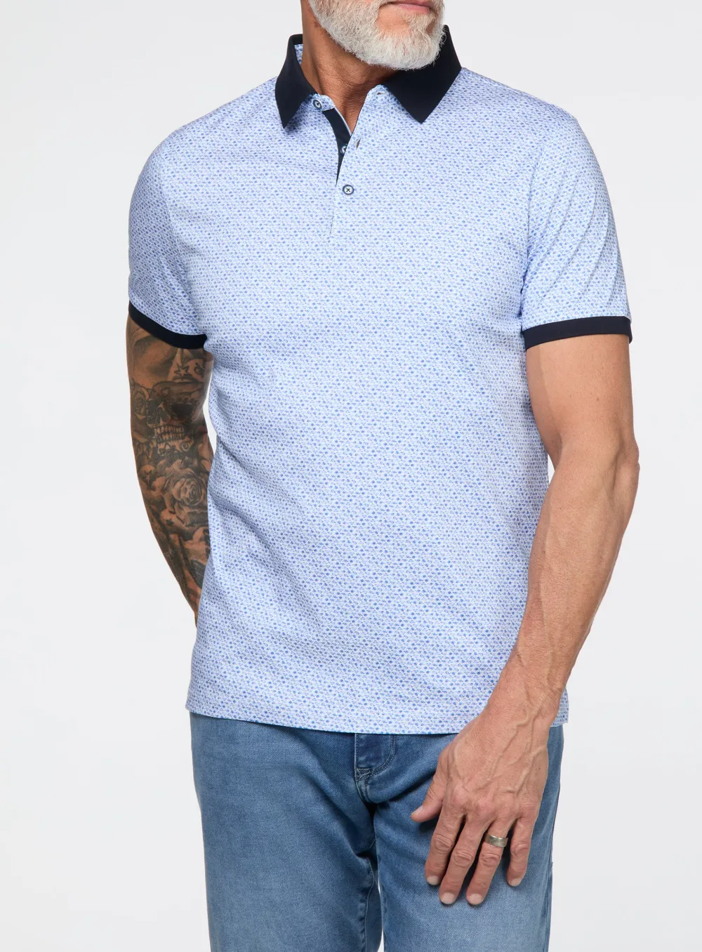 Flamingo Print Casual Polo