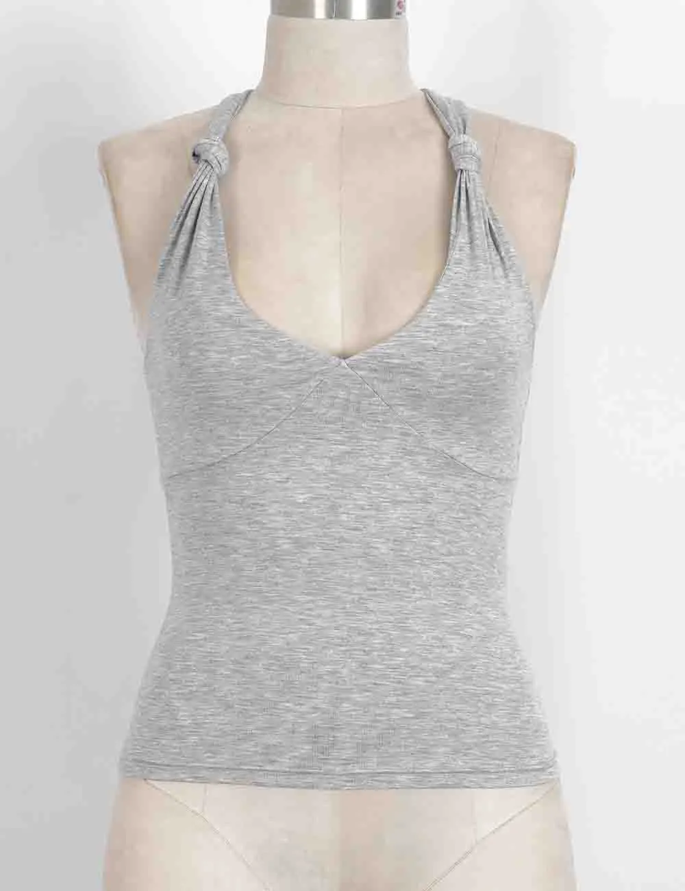Chic Twisted Strap V Neck Cross Back Sleeveless Top
