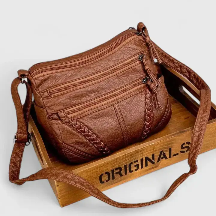 Textured Structured Leather Handbag