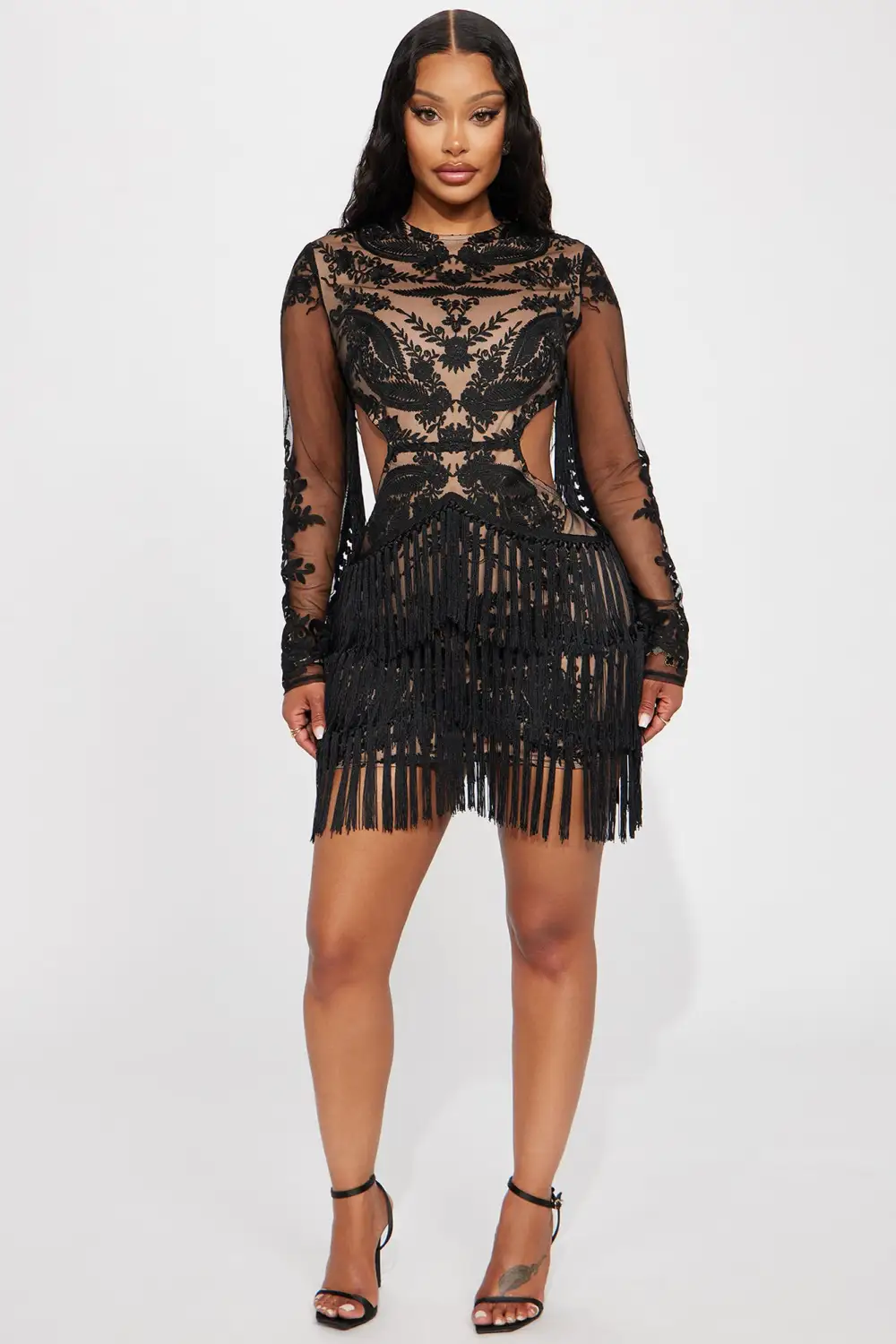 Gwen Lace Mini Dress - Black/combo