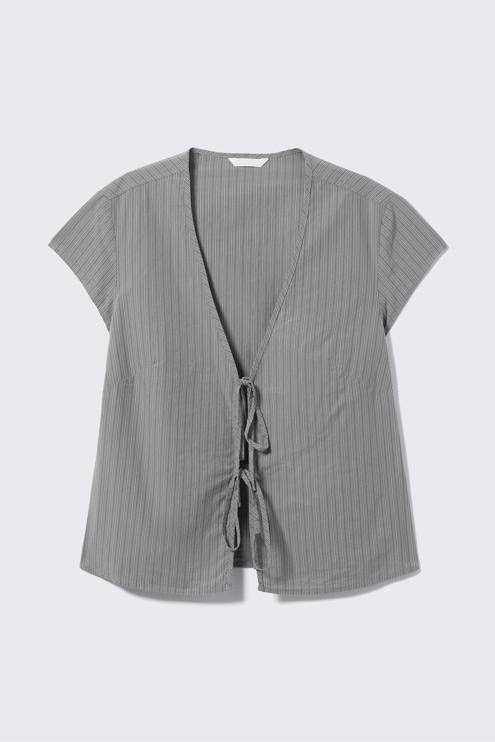 Tie Front Cap Sleeve Blouse