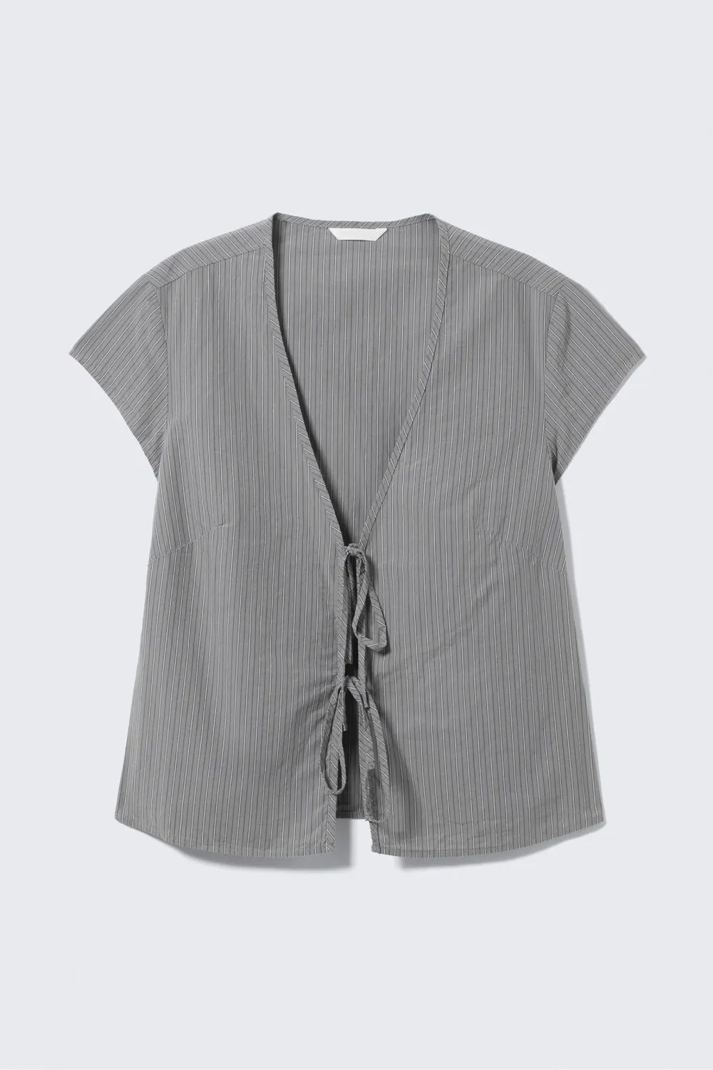 Tie Front Cap Sleeve Blouse