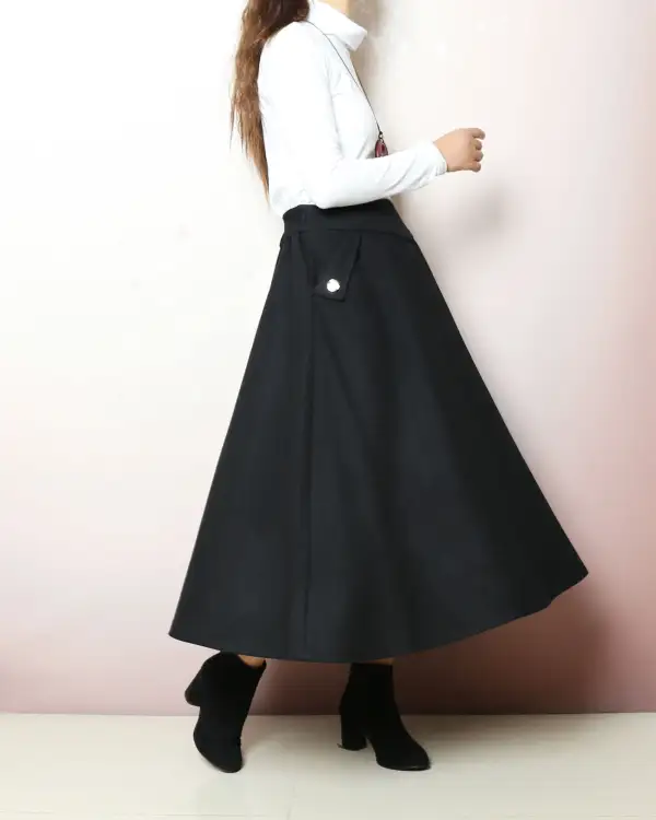 Wool Maxi Skirt