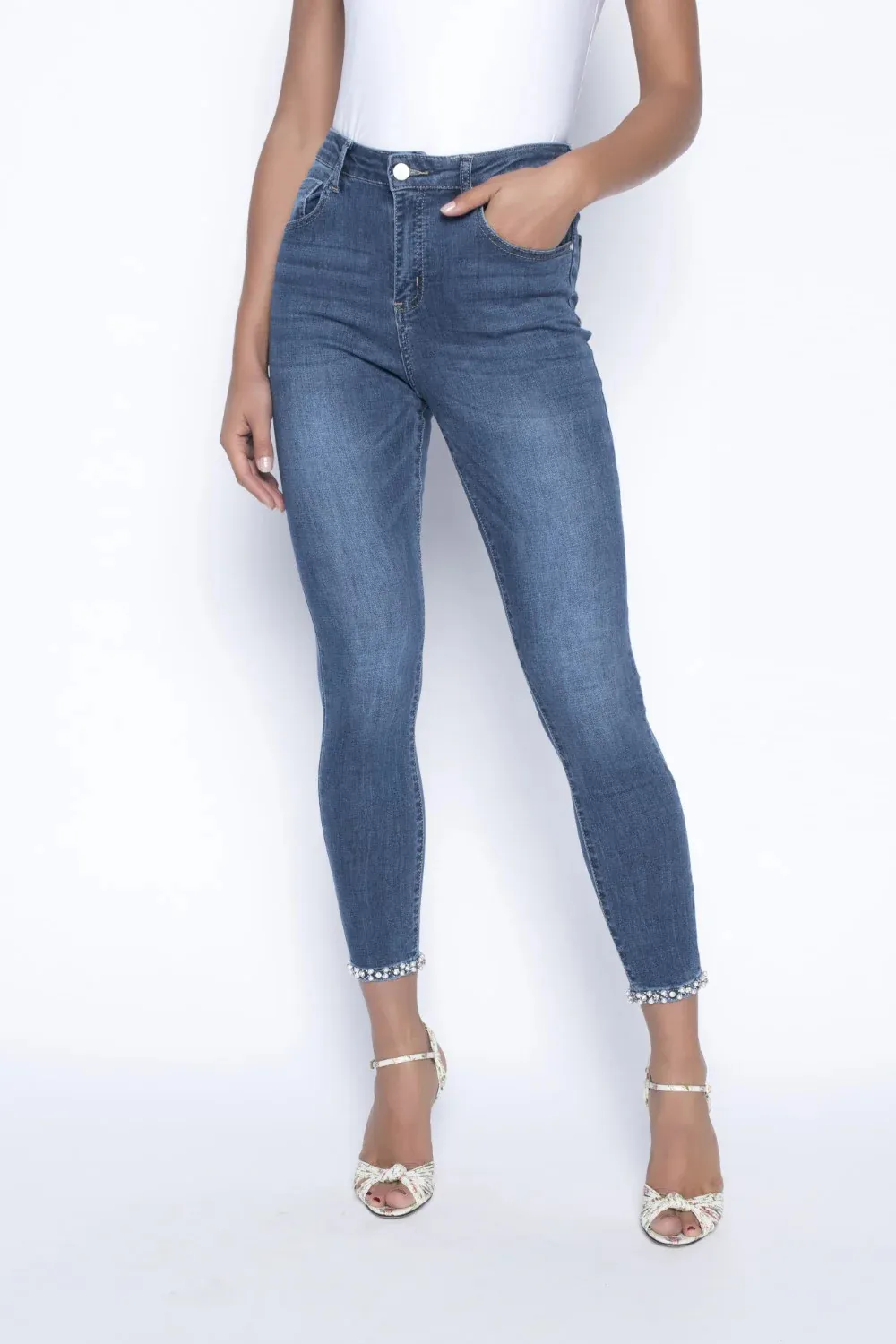 Medium Blue High - Rise Skinny Jeans