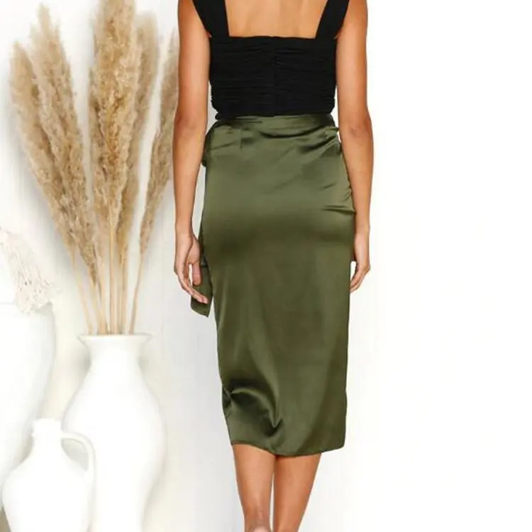 Plus Size Summer Knotted Pencil Maxi Skirt