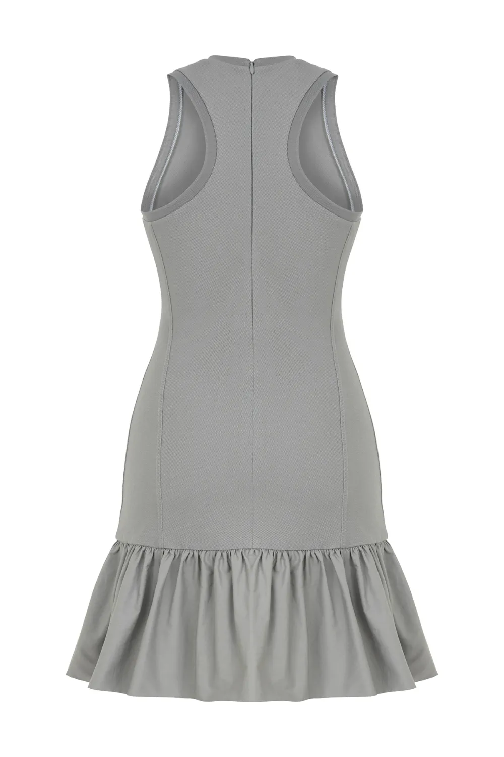 Crew Neck Pleated Mini Dress