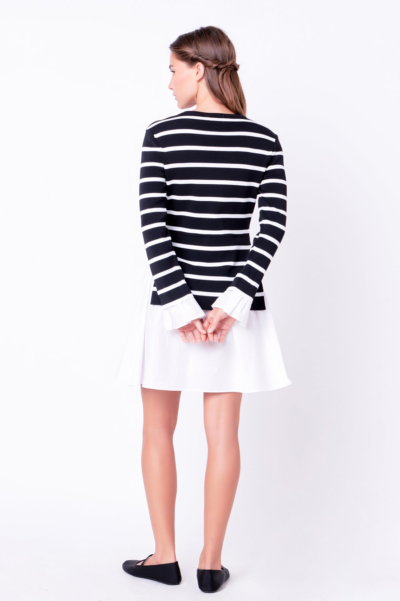 Poplin Combo Knit Dress