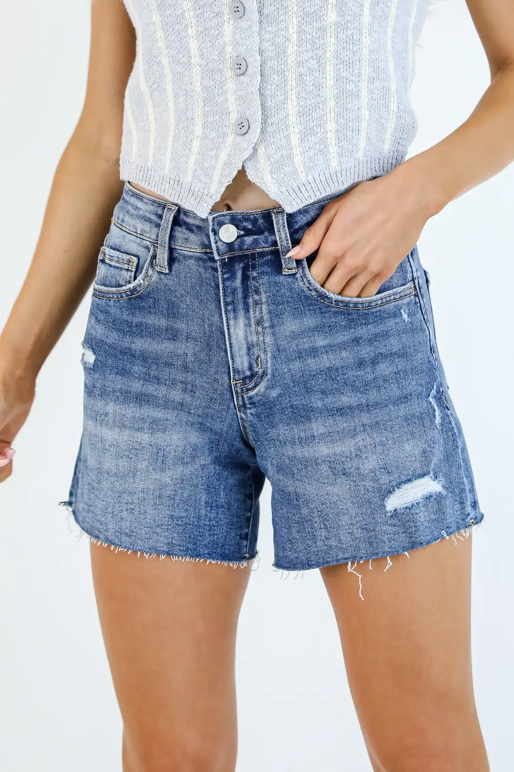 Resort High Rise Lace Pocketed Shorts
