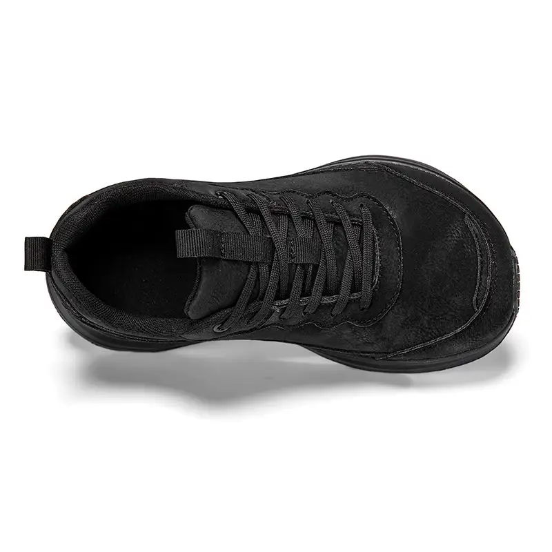 Men's Genuine Leather Walking Shoes - Lace-Up, Maximum Support, Wide Toe Box with Arch Support