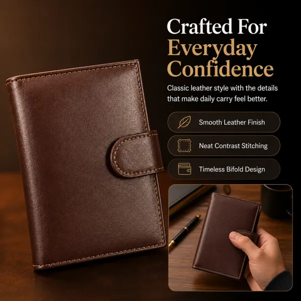 👔Men's Leather Wallet With Multiple Card Slots | Slim Bifold Wallet