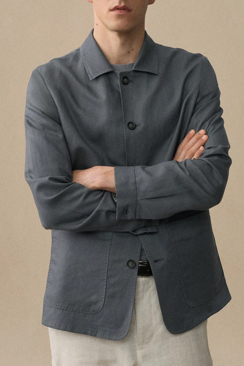 Lyocell Linen Overshirt With Pockets