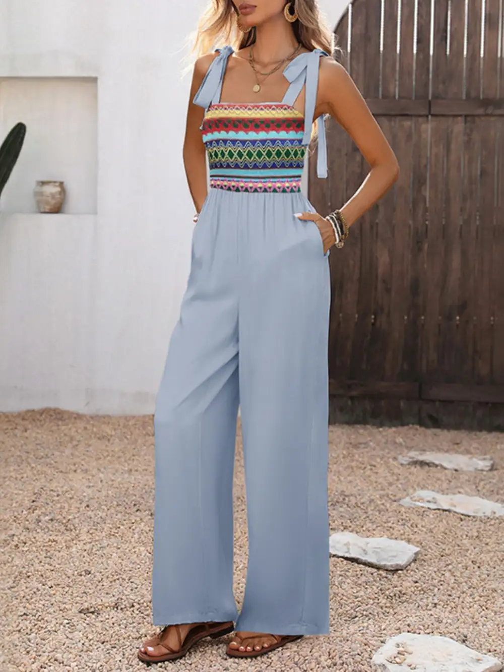 Everyday Wide Leg Shoulder Jumpsuit