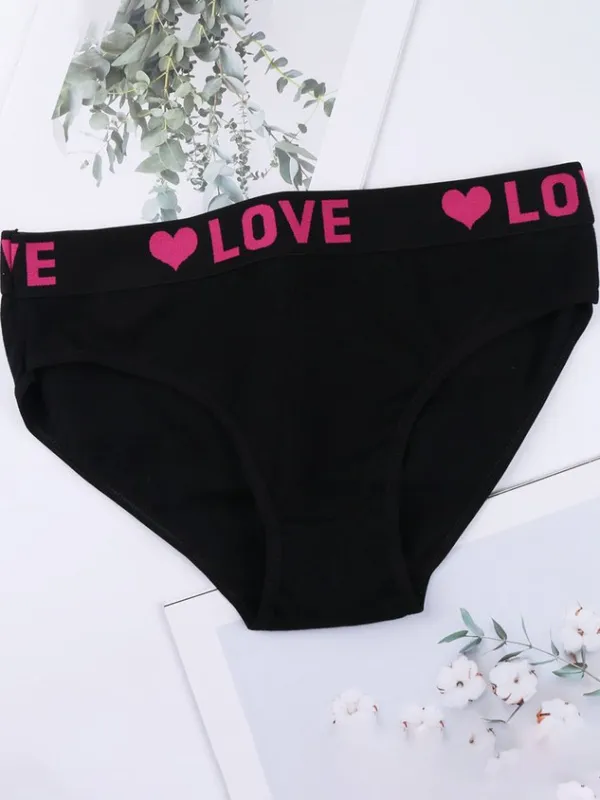 Love Letter Printed Underwear Low Waist Women's Triangle Pants