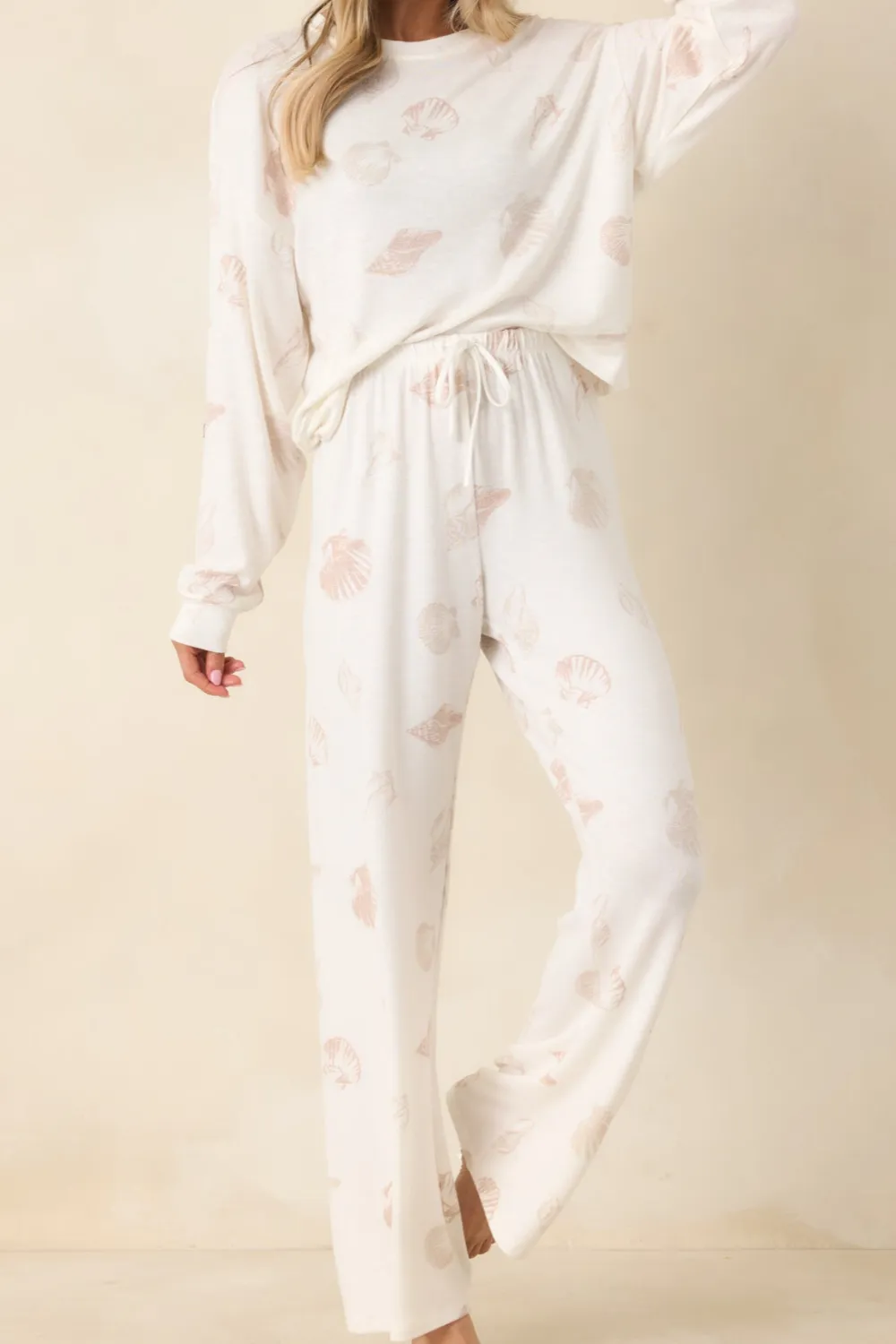 Vanilla Beach Print Pajama Pants