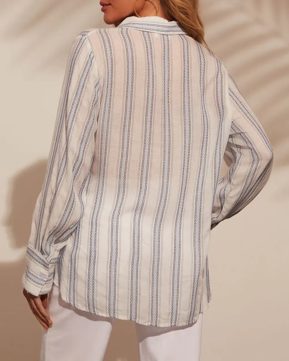 Long Sleeve Striped Blouse